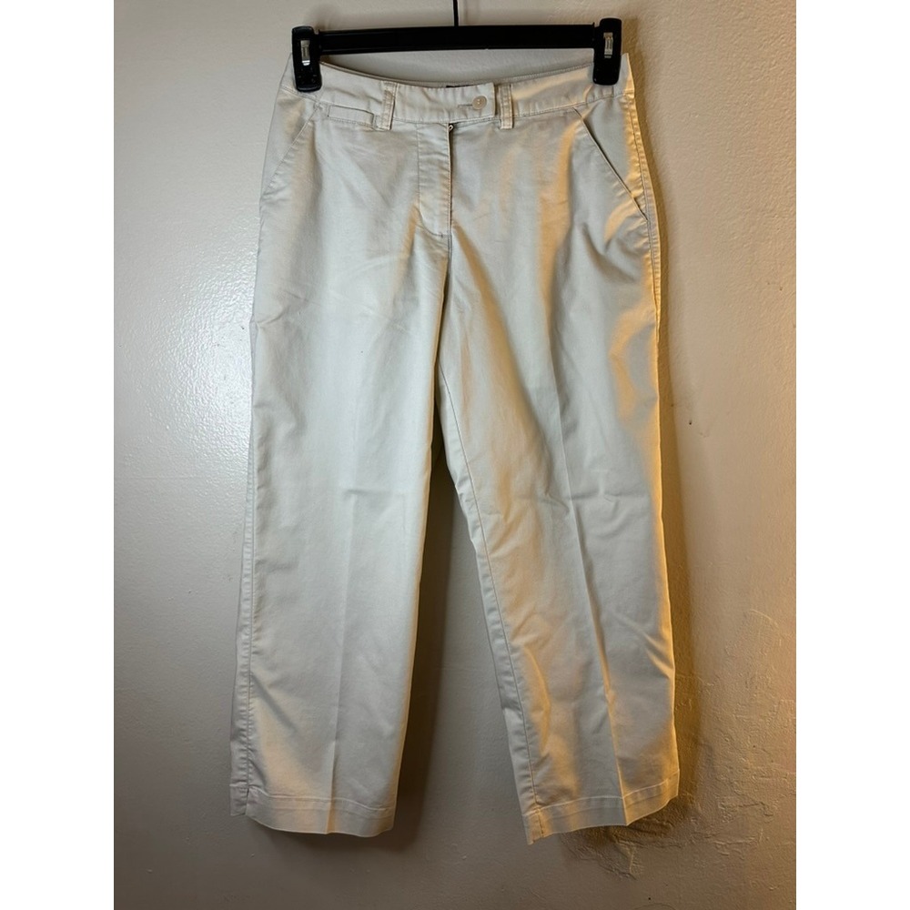 Adidas Stretch Golf Pants Cropped Beige Casual Activewear Size 6